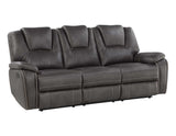 2PC- SOFA&LOVESEAT - MOTION RECINER - CHARCOAL